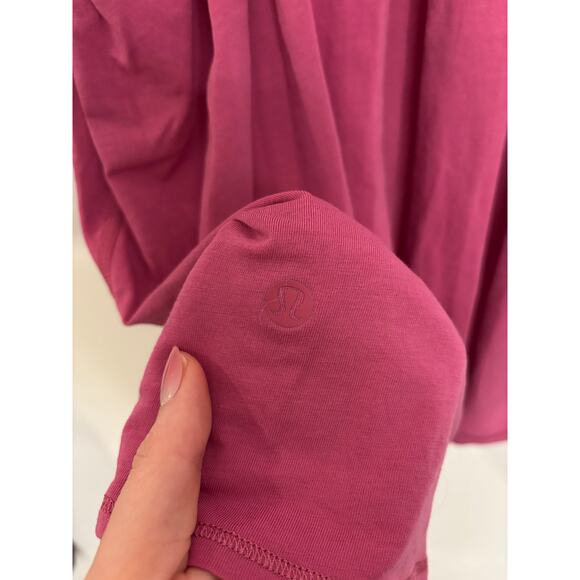 Lululemon Tank Top Womens 10 All Tied Up Pima Cotton Pink Lychee - Picture 3 of 3